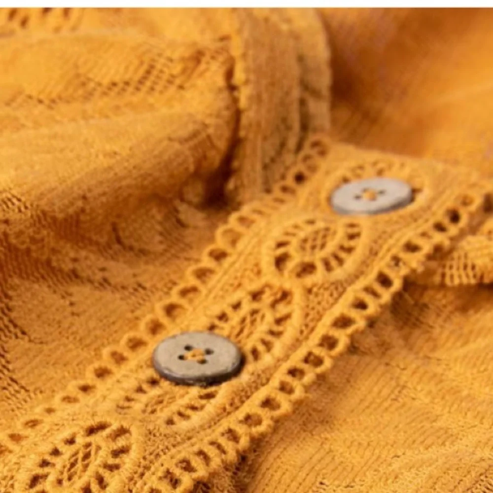 Free People Mae Top Relaxed Crochet Russet Orange Size Small NWT